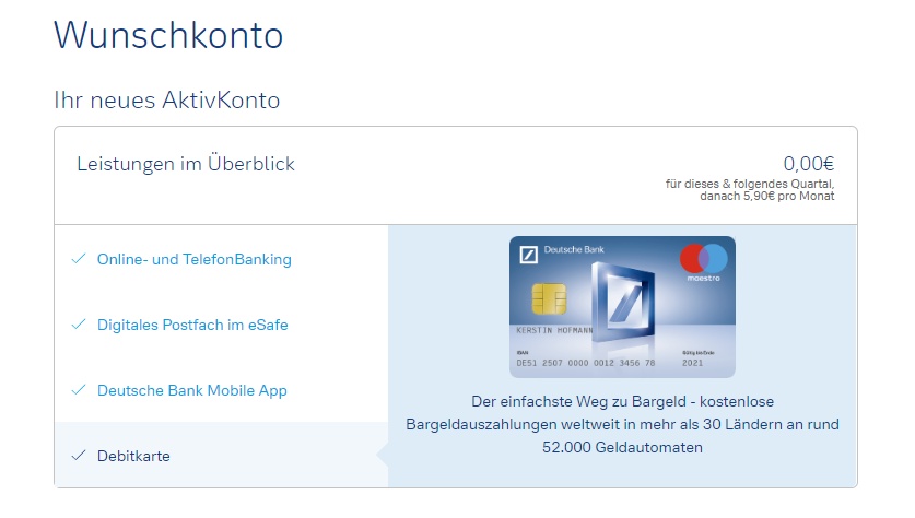 Deutsche Bank Konto eröffnen Wunschkonto